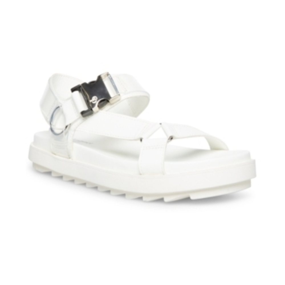 Cool Planet by Steve Madden Women's Astrid Sandals, Off white, 9
